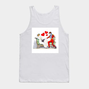 Valentine couple and cat Tank Top